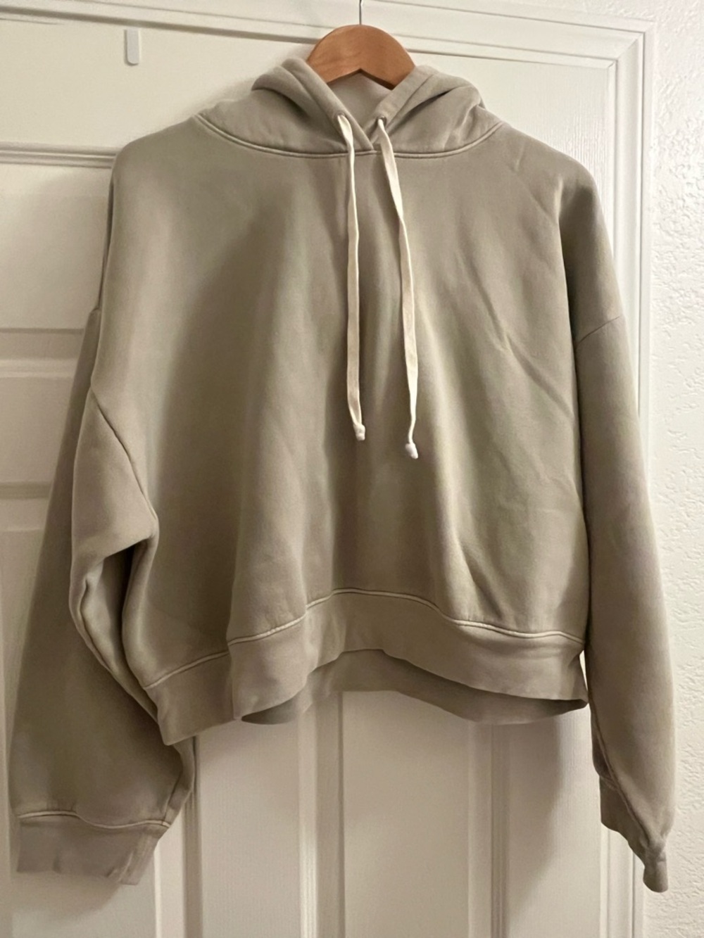 Jcrew Womens Cropped Hooded Sweatshirt - Sage